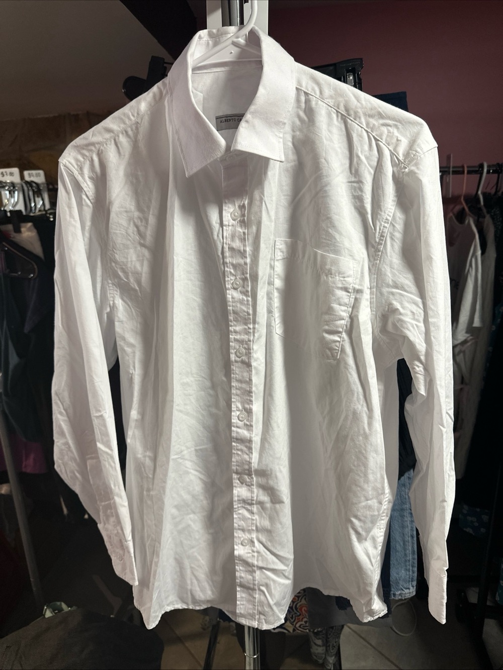 Men's White Dress Shirt - Classic Long Sleeve
